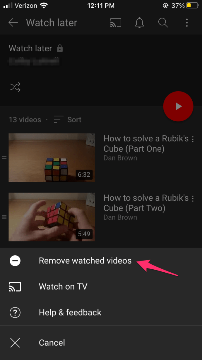 Eliminar todos los videos de "Ver más tarde" en YouTube