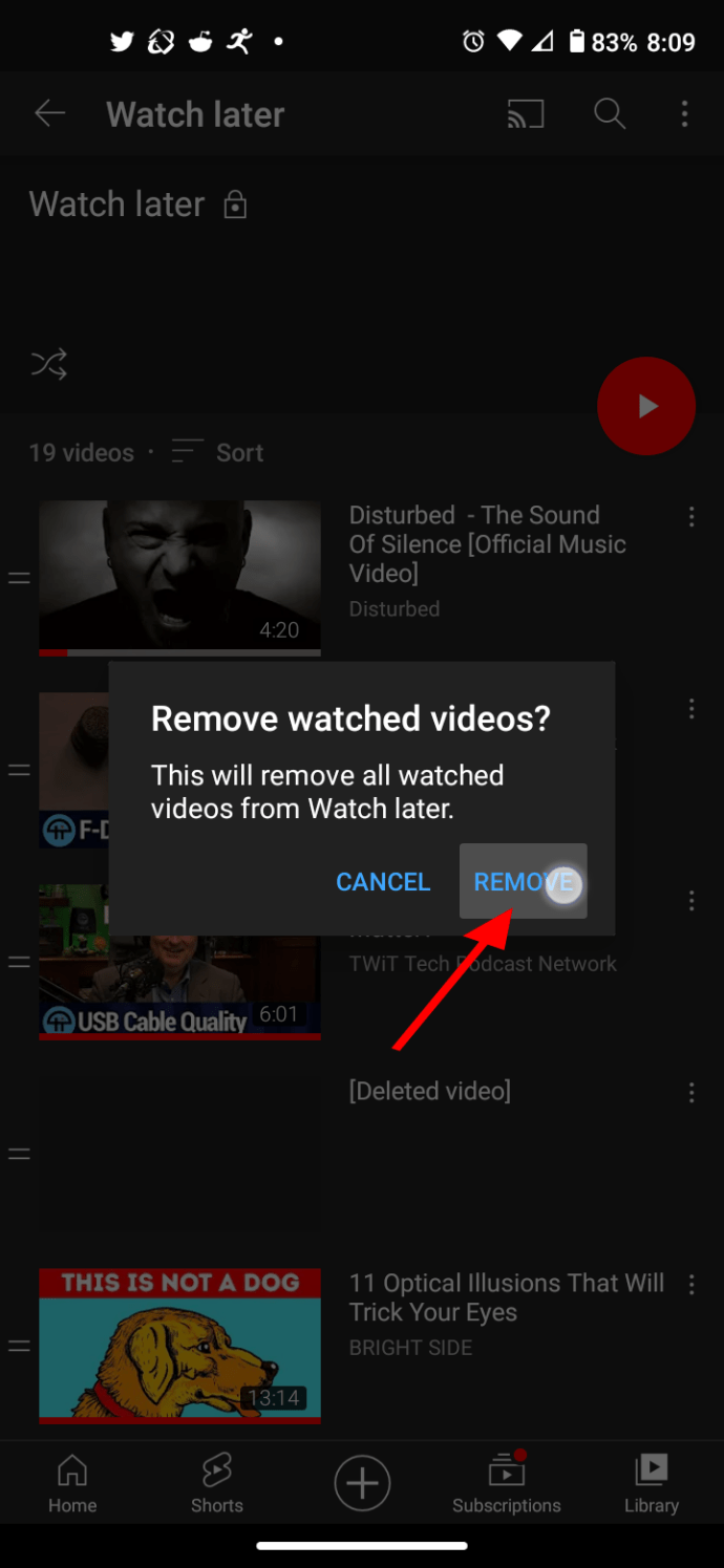 Eliminar todos los videos de "Ver más tarde" en YouTube